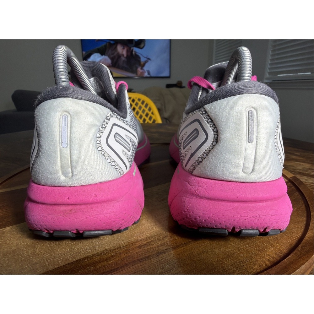 Brooks Ghost 14 Womens Size 9.5 B Running Shoes Gray Pink Yucca 1203561B024 - Picture 2 of 8